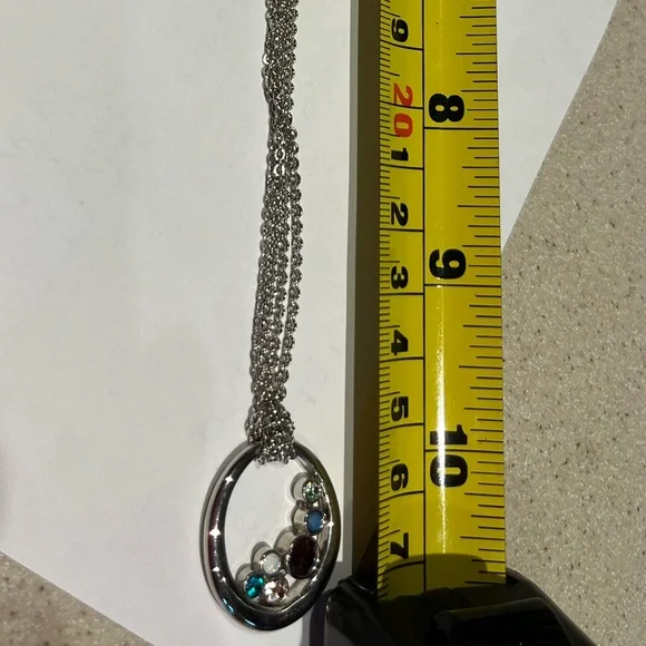 Lia Sophia Silver Necklace with Multicolor Gemstones - Picture 5 of 6